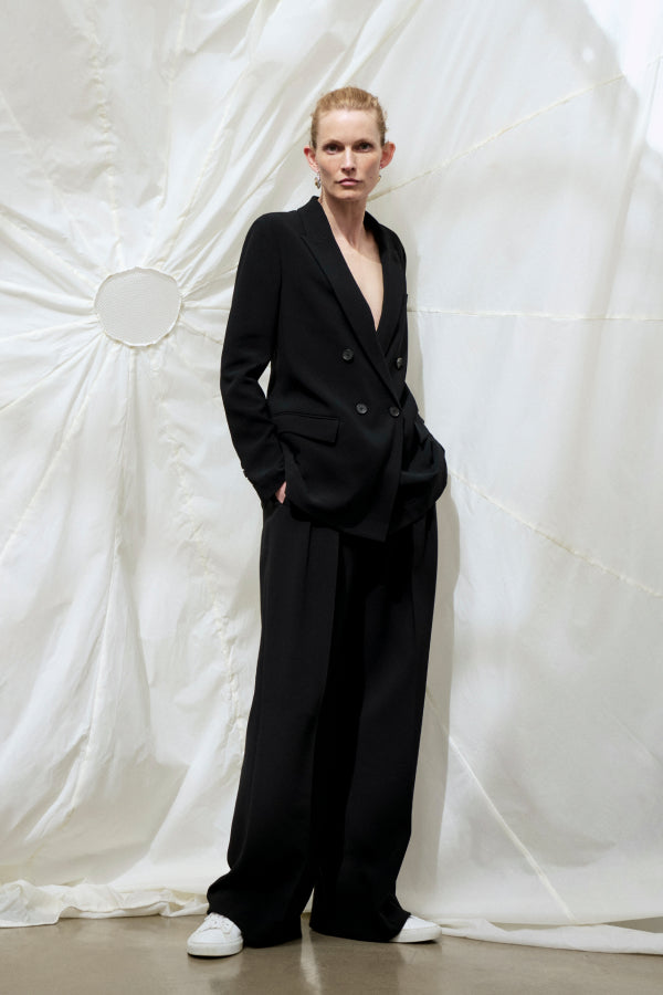 Bia Pleated Trousers for Women - Everyday Crease Resistant Black Dress Pants for Work & Office Wear