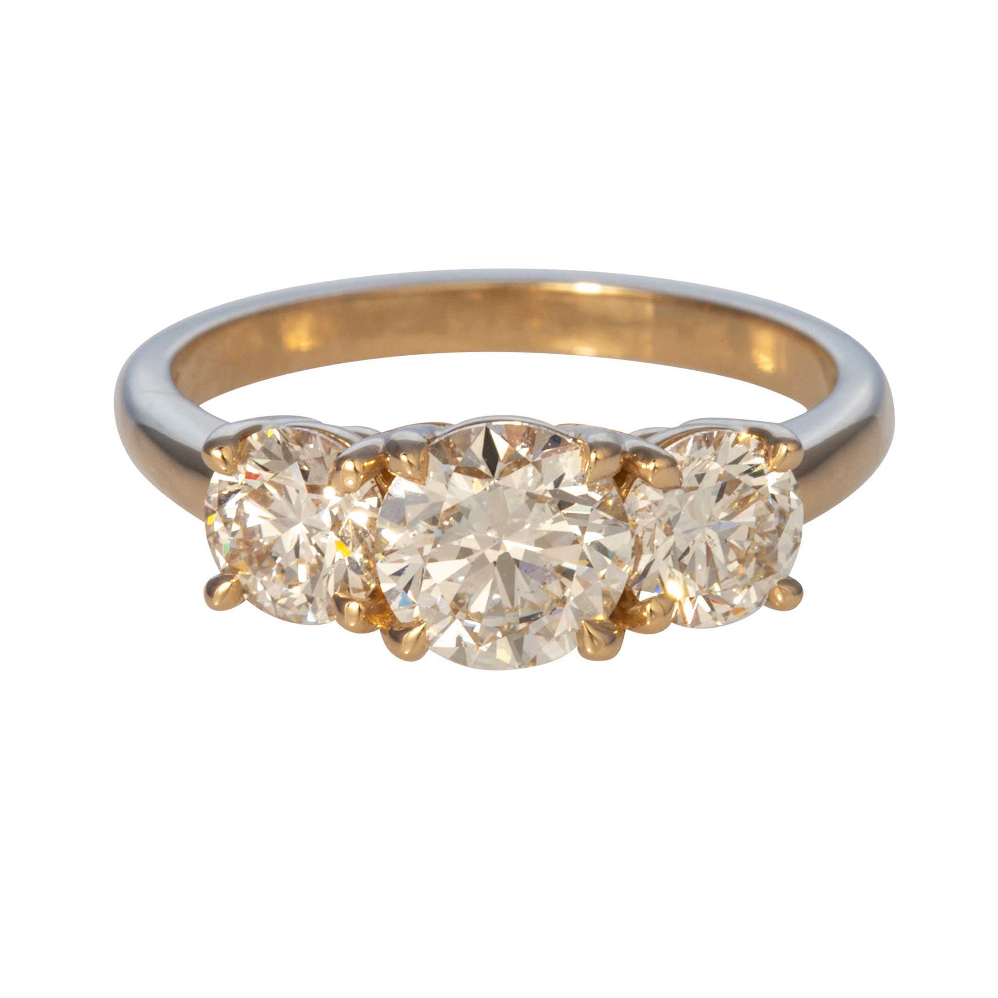 2ctw J SI1 Round Brilliant Diamond Three Stone 14K Gold Engagement Ring for Women - Perfect for Proposals, Anniversaries & Bridal Jewelry Gifts