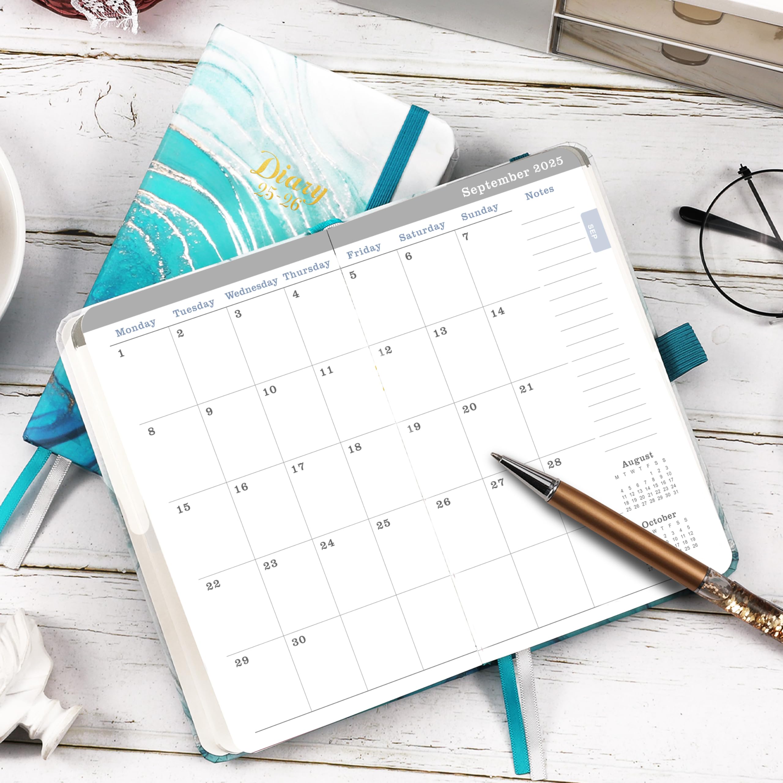 2025-2026 A6 Pocket Planner - Weekly View Diary from August 2025 to July 2026, 6.3