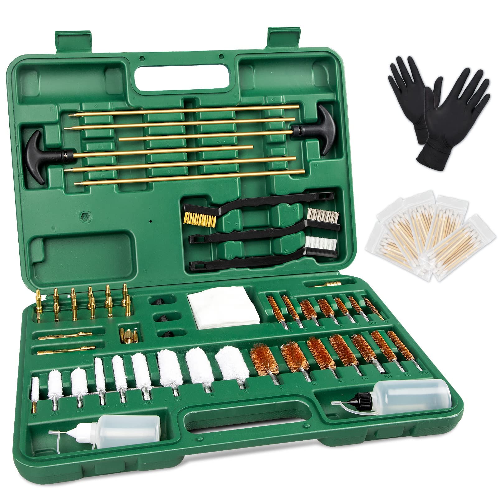 Universal Gun Cleaning Kit for Rifle, Pistol, Shotgun & Handgun - Complete Cleaning Set with Case & Brushes for All Caliber Guns | Perfect for Firearm Maintenance, Hunting & Range Shooting
