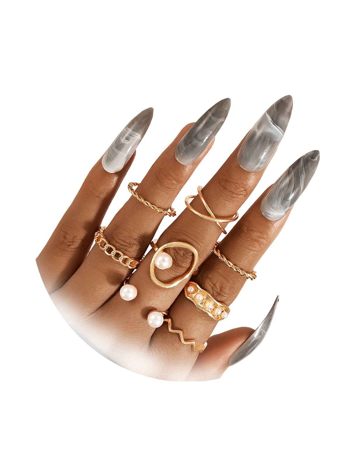 Boho Knuckle Rings Set for Women & Girls - Stackable Geometric Snake & Bow Rings - Perfect for Teen Fashion, Parties & Gifts