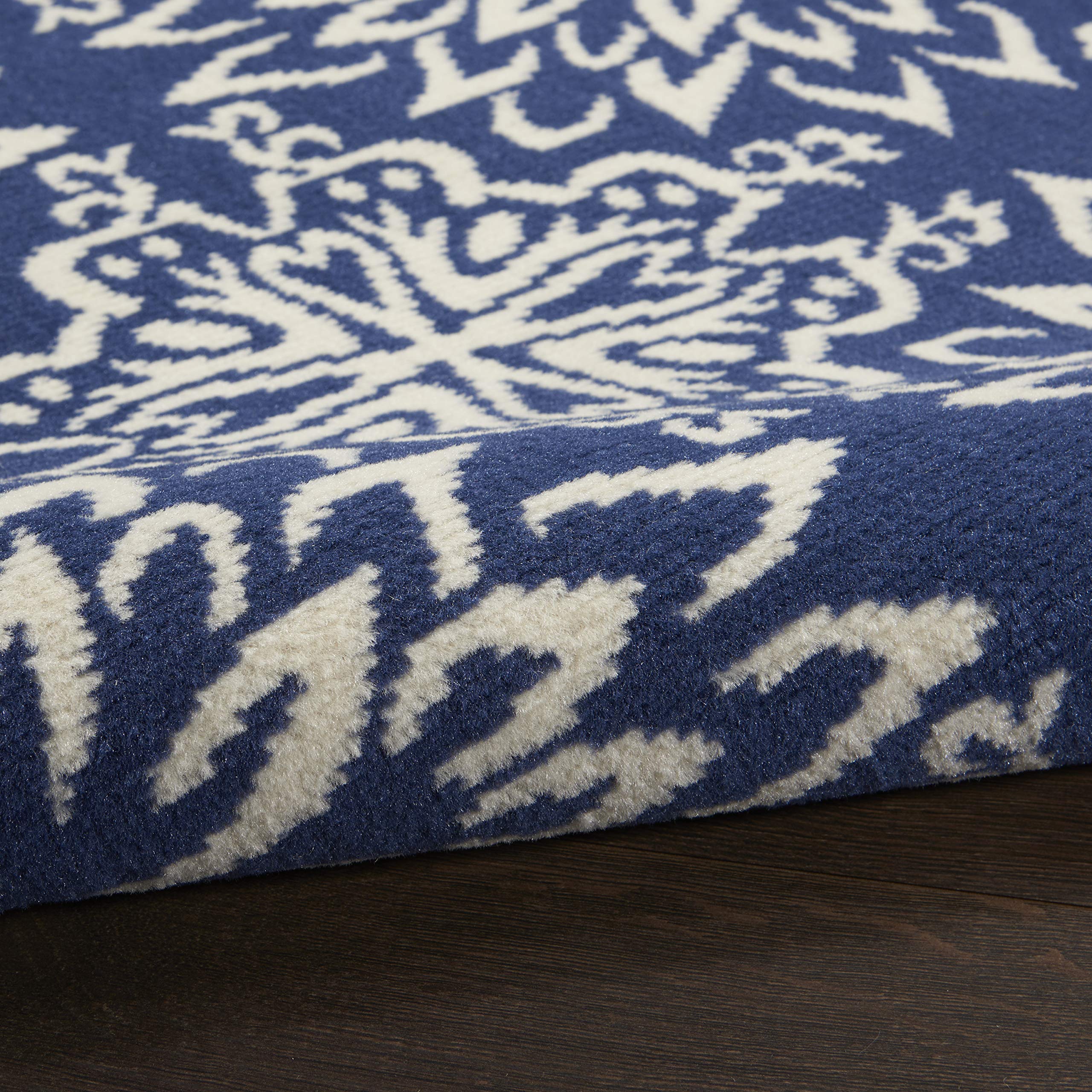 Nourison Jubilant Floral Navy/Ivory 8x10 Area Rug - Easy to Clean, Non-Shedding, Soft & Durable - Perfect for Living Room, Bedroom, Dining Room or Kitchen Decor