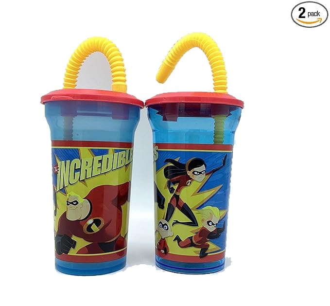 Zak Designs The Incredibles Insulated Water Bottle - 20oz Stainless Steel Kids Water Bottle with Straw, Leak Proof & BPA Free - Perfect for School, Sports & Outdoor Activities