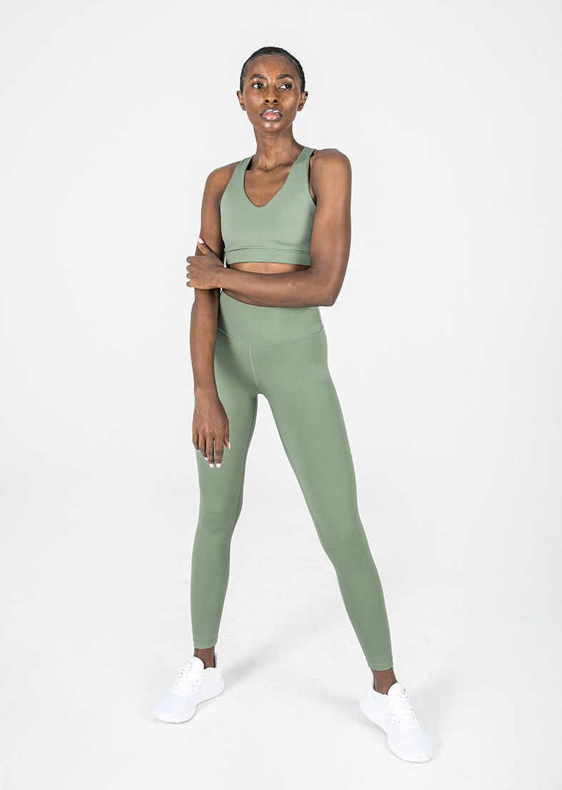 Elevate Touch Full Length Legging - High Waisted Yoga Pants for Women, Soft & Stretchy Workout Leggings in Khaki - Perfect for Yoga, Gym, Running & Lounge Wear