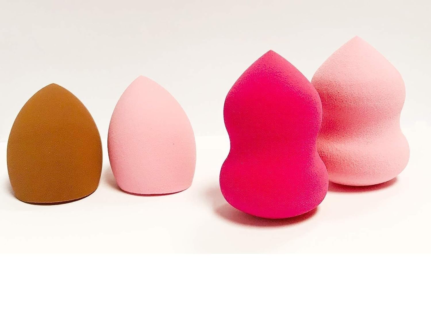 Beautiflame 4-Piece Makeup Sponge Set - Soft Loose & Finger Blender Sponges for Flawless Foundation, Cream, Powder & Liquid Application - Makeup Blending Beauty Sponge Set - Perfect for Daily Makeup, Travel & Professional Use
