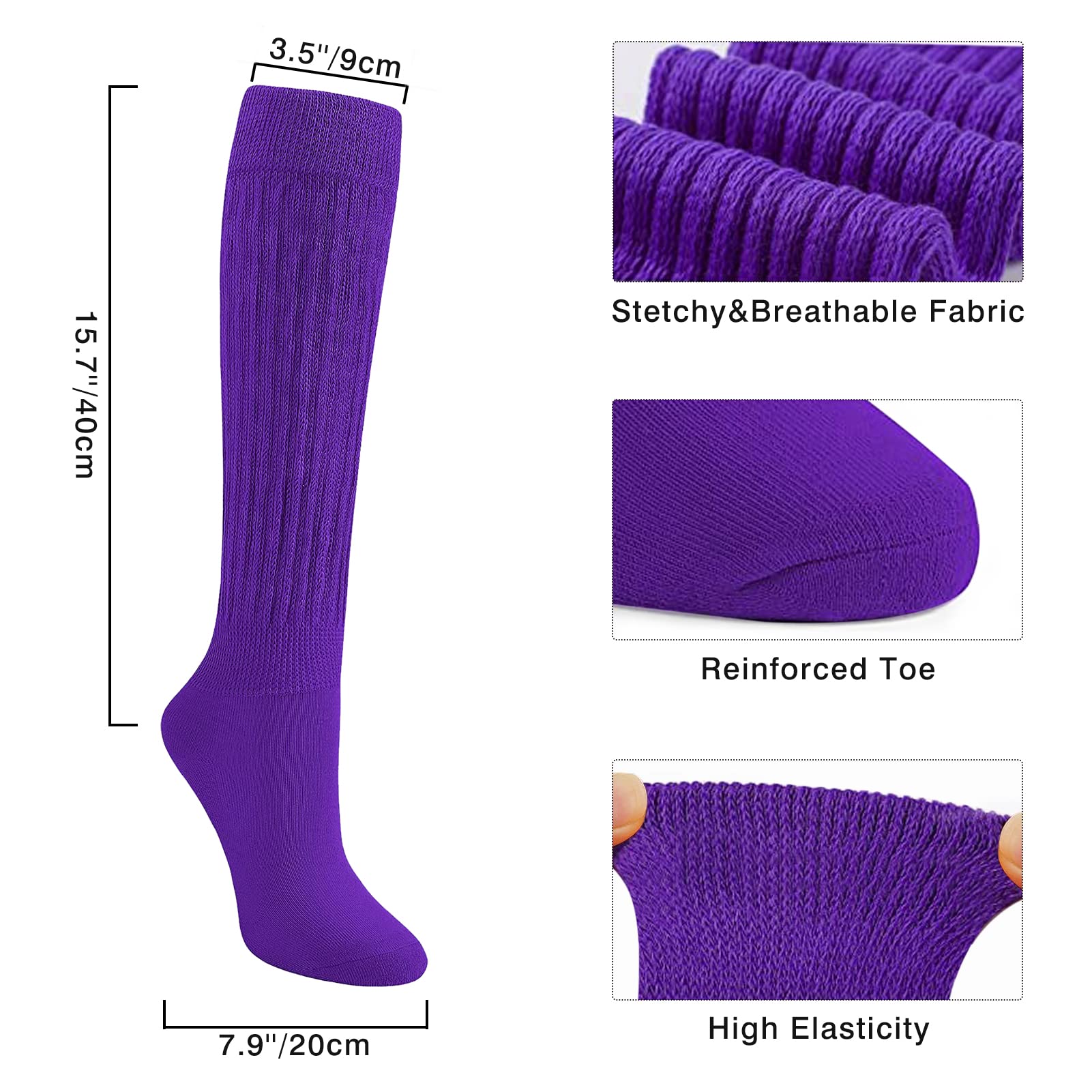 Women's Slouch Socks - Long Knit Scrunch Socks for Girls & Women - Cozy Casual Wear for Lounge, Home, and Winter Outfits