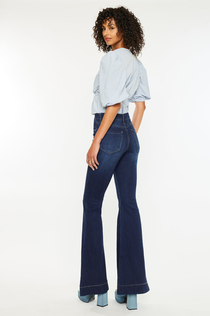Braelynn Essentials High Rise Super Flare Jeans for Women - Stretchy Denim Pants with Comfortable Fit - Perfect for Casual Outfits, Date Nights & 70s Retro Style