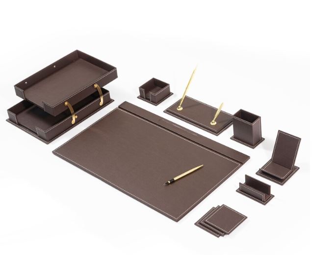 MOOG Classic Desk Organizer Set - 12 Piece Cream Office Supplies for Home & Office - Perfect for Organizing Pens, Pencils, Scissors & More