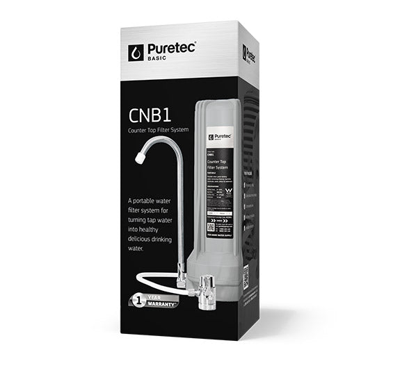 Puretec CNB1 Countertop Water Filtration System with Faucet - 4 LPM Flow Rate | Under Sink & Kitchen Drinking Water Filter for Clean, Great-Tasting Water