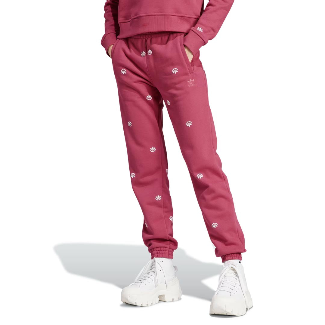 Adidas Women's Allover Mini Crest Logo Sweatpants (IJ8299) - Comfortable Casual Joggers for Gym, Lounge & Everyday Wear