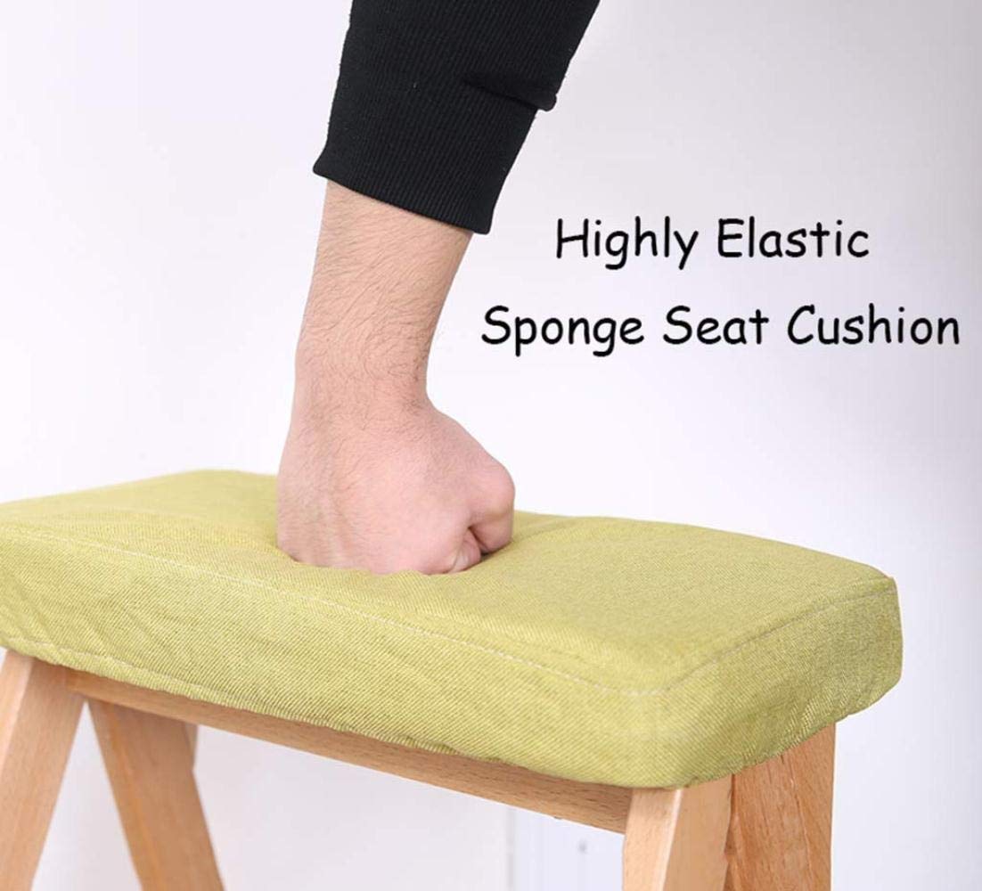 3-Step Foldable Wooden Step Stool for Kitchen, Office & Home - Non-Slip Indoor Climbing Stool, Blue - Perfect for Reaching High Shelves & Storage Spaces