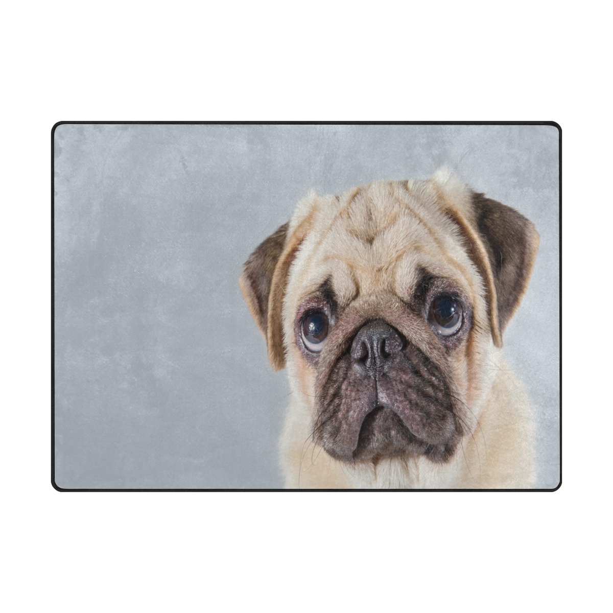 ALAZA Cute Pug Puppy Dog Non-Slip Area Rug 7'x5' - Soft Living Room & Bedroom Carpet for Home Decor, Pet Lover Gift