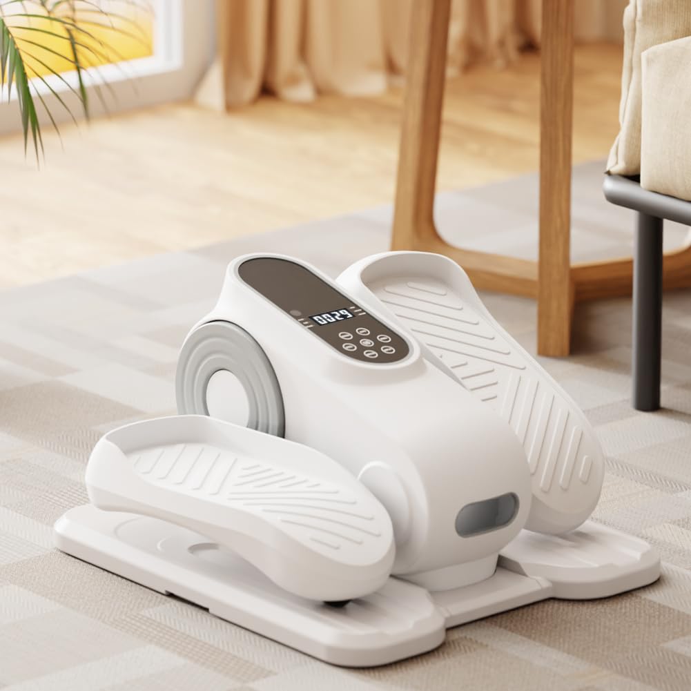 Quiet Electric Under Desk Elliptical Machine - Portable 12-Speed Seated Leg Exerciser with Remote Control | Compact Low-Impact Mini Elliptical for Seniors, Home Office & Gym | Perfect for Workouts While Working, Watching TV or Recovering from Injury