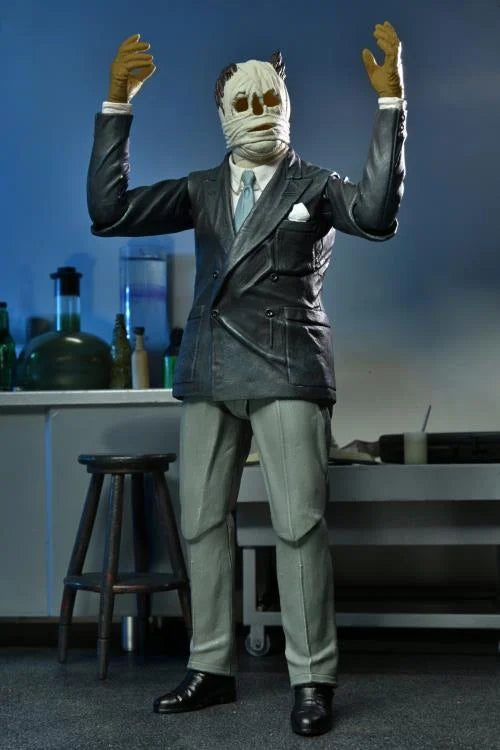 Universal Monsters Ultimate Invisible Man Action Figure - Collectible Toy for Horror Fans, Halloween Decor & Movie Memorabilia Display