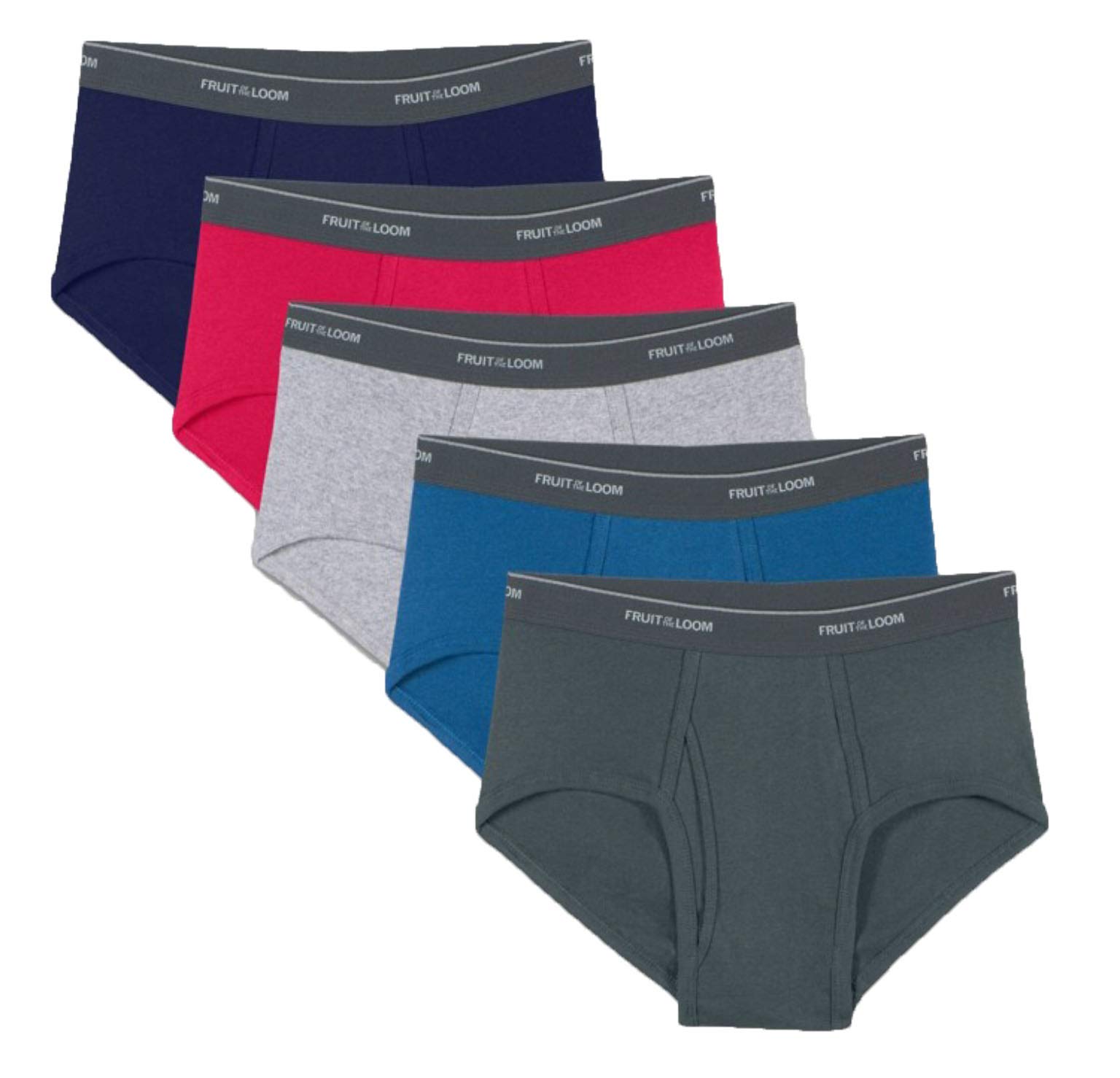 Fruit of the Loom Men's Cotton Briefs - 6-Pack Assorted Colors Comfort Underwear for Everyday Wear & Active Lifestyle