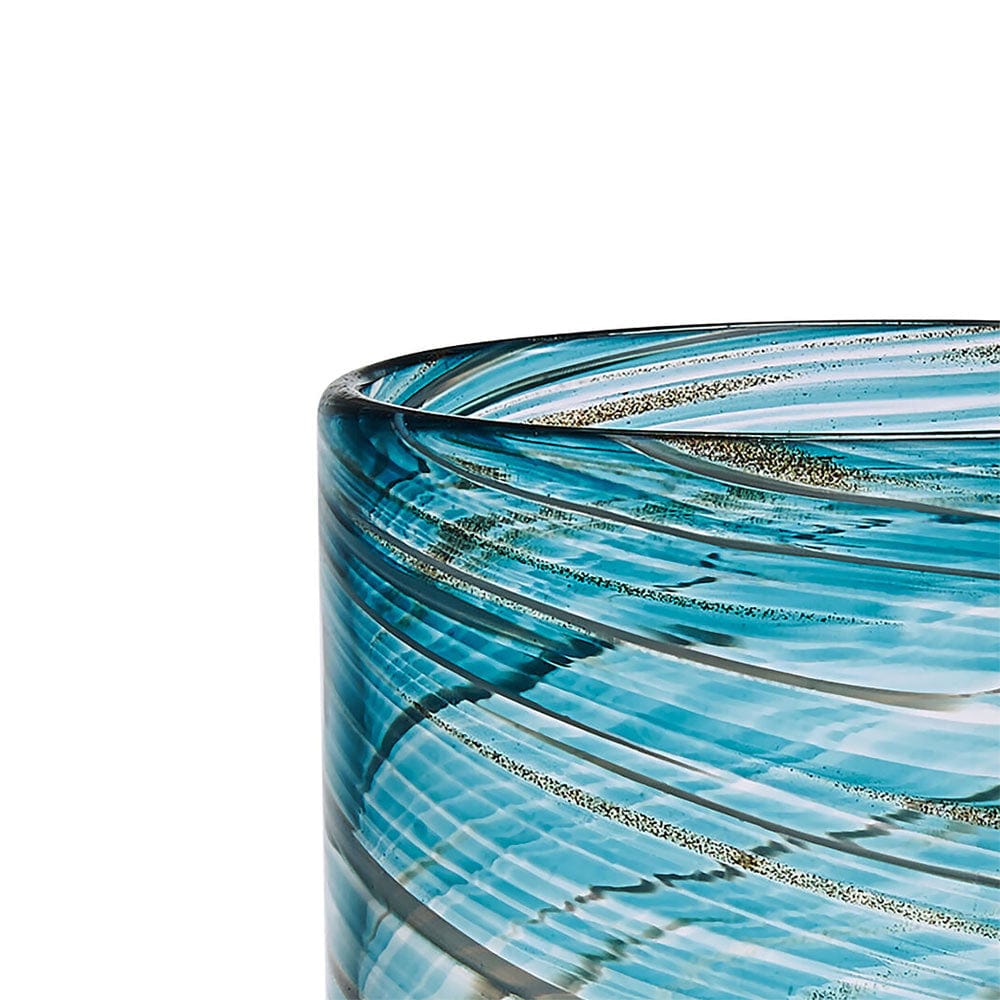 Vibrant Color Swirl Set of 4 Double Old Fashioned Whiskey Glasses - Perfect for Cocktail Parties, Home Bars & Gift Giving
