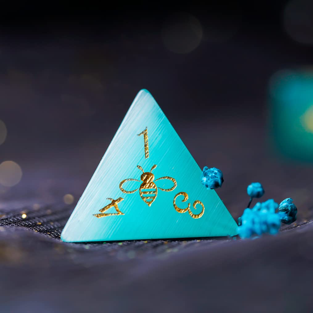 LANGWEI D&D Dice Set - Green Opal Polyhedral Dice with Bee Design for Dungeons & Dragons, Pathfinder, TRPG Tabletop RPG Games | Perfect for D&D Campaigns, Gift for Gamers & Collectors