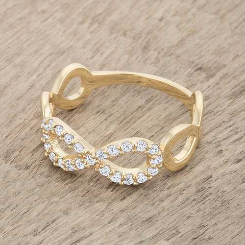 0.35ct CZ Infinity Ring in 14k Gold - Elegant Cubic Zirconia Eternity Band for Women - Perfect for Anniversaries, Engagements & Special Occasions