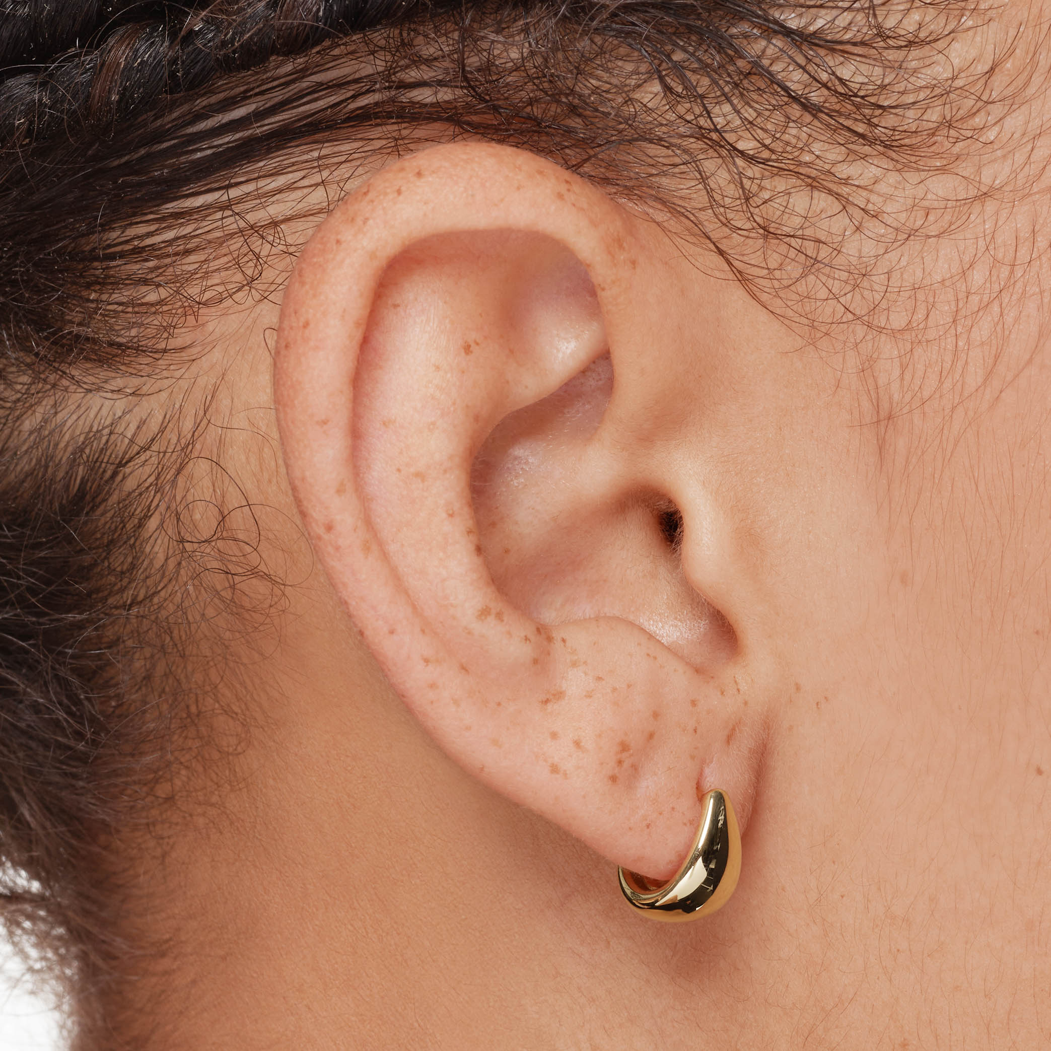 10k Gold Dome Huggie Stud Earrings for Women - Minimalist Hoop Earrings for Everyday Wear, Gift Giving & Special Occasions