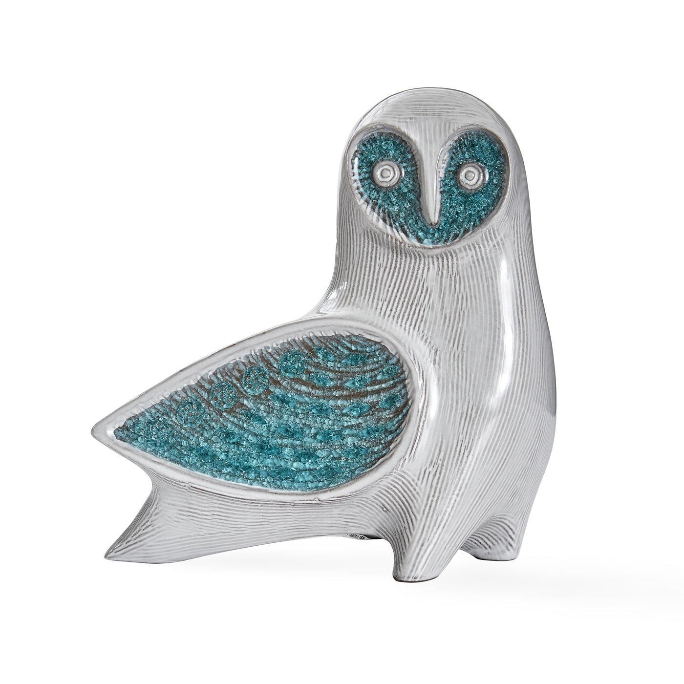 Glass Menagerie Barn Owl Figurine - Handcrafted Collectible Glass Owl Statue for Home Decor, Gift, and Shelf Display