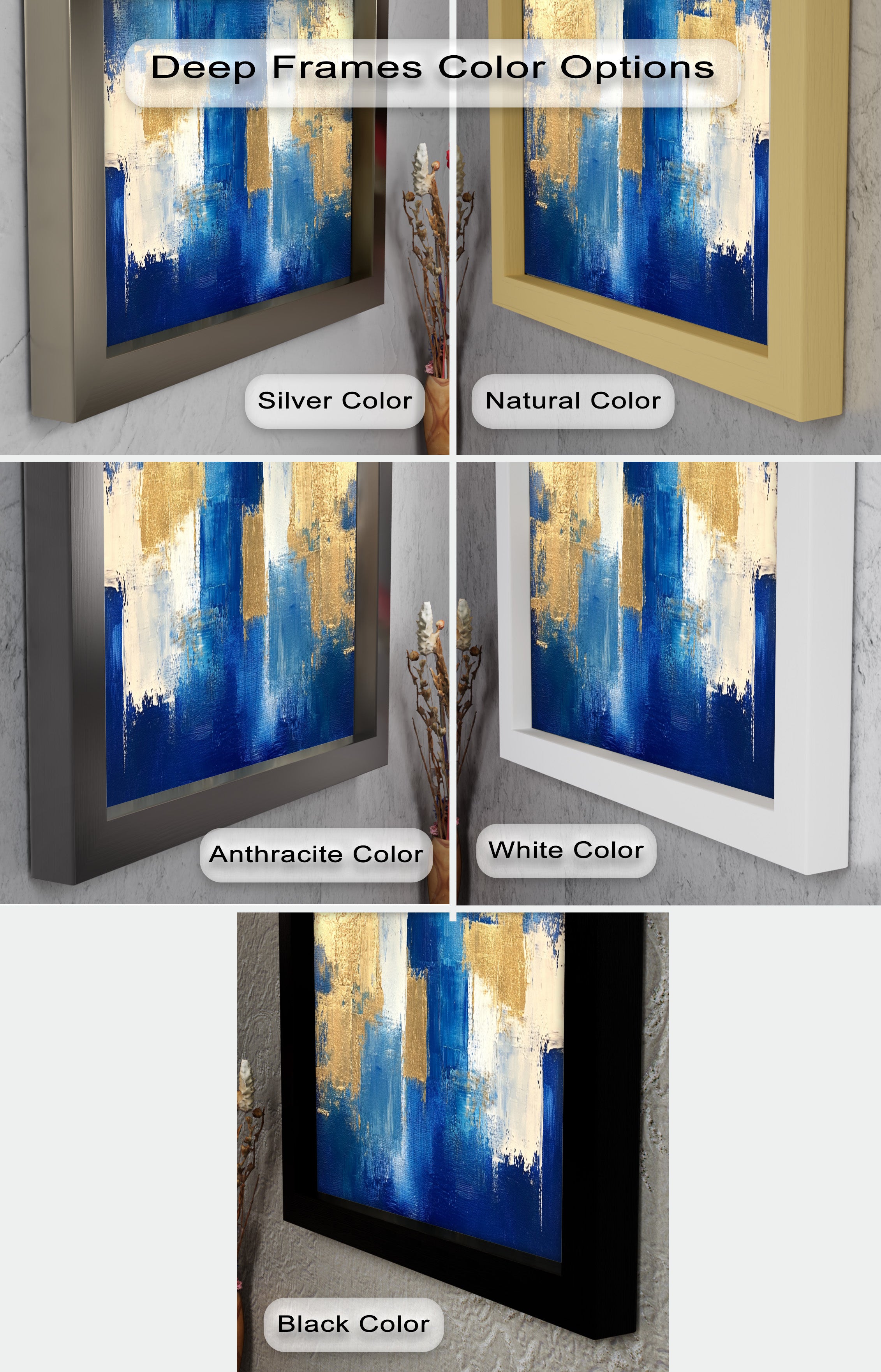 Blue Harmony Abstract Oil Painting - Modern Wall Art for Living Room, Bedroom & Office Decor | Handmade Canvas Artwork