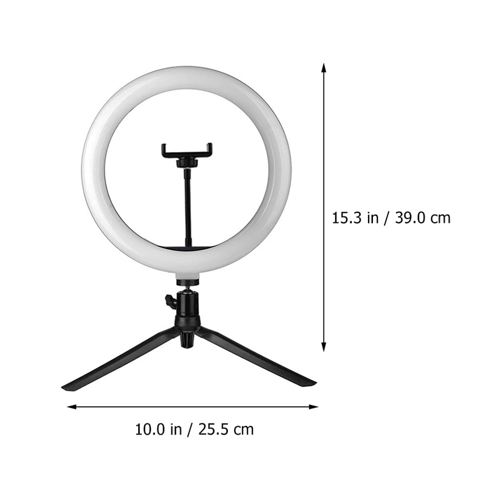 Hemobllo Desk Tripod with Ring Light - Adjustable Phone Stand & Selfie Light for iPhone, Android, Makeup, Video Calls, YouTube, TikTok (1 Set) - Perfect for Home Office, Content Creation & Live Streaming