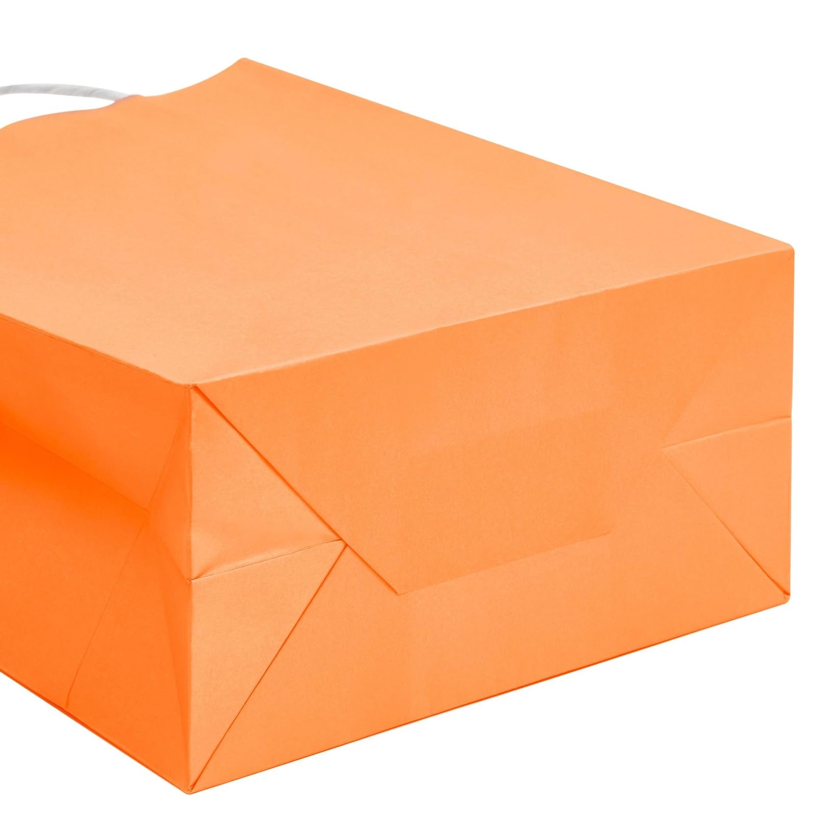 BLUE PANDA 25-Pack Orange Gift Bags with Handles - Medium Size 8x3.9x10 Inch Kraft Paper Bags for Birthday Party Favors, Wedding Favors, Retail Packaging & Holiday Gifts - Perfect for Candy, Small Toys & Party Supplies