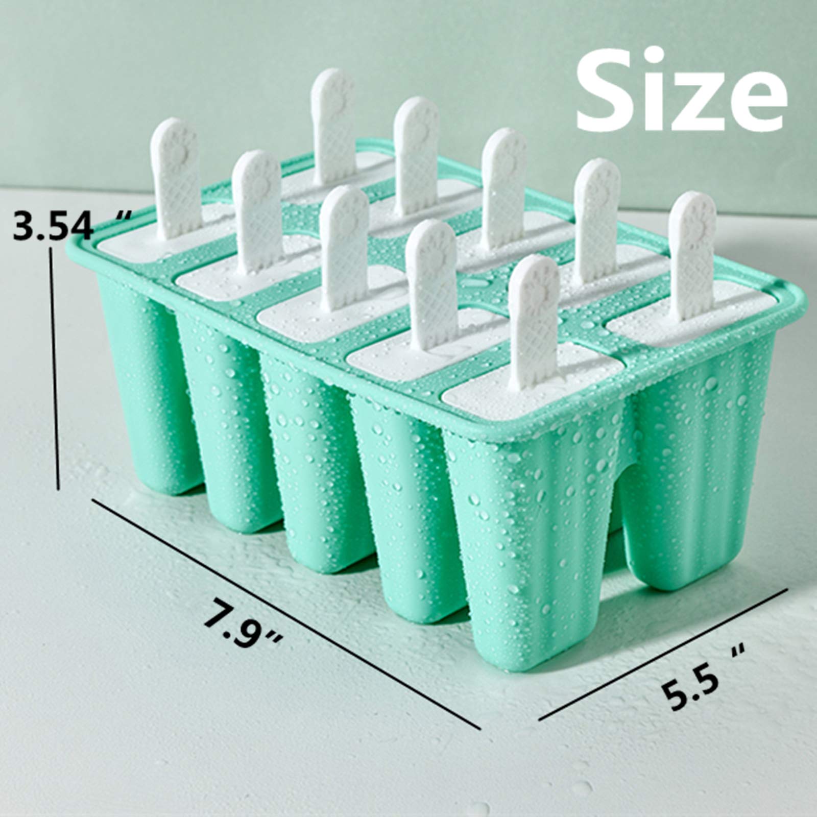 10-Piece Silicone Popsicle Molds BPA Free with 15 Sticks - Easy Release Ice Pop Makers for Summer Treats, Kids Snacks & DIY Frozen Desserts at Home