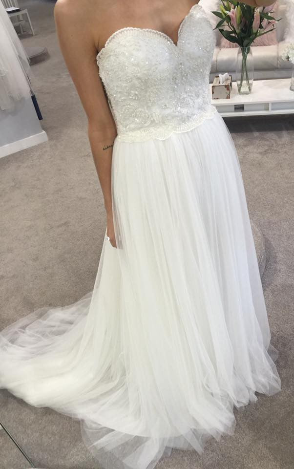 Wtoo by Watters Basha 15725 A-Line Wedding Gown with Lace Appliques - Perfect for Beach, Garden & Destination Weddings