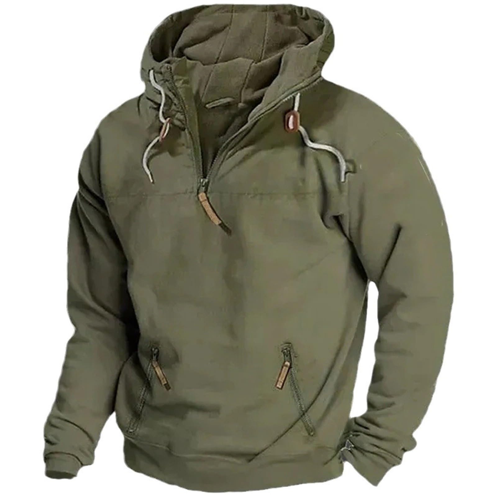 COOFANIN Men's XXL Tall Zip-Up Hoodie - Thermal Fleece Lined Winter Hooded Sweatshirt for Big & Tall - 3XL Blanket Hoodie for Lounge, Outdoor & Work - Comfy UK Big & Tall Hoodies Clearance Sale
