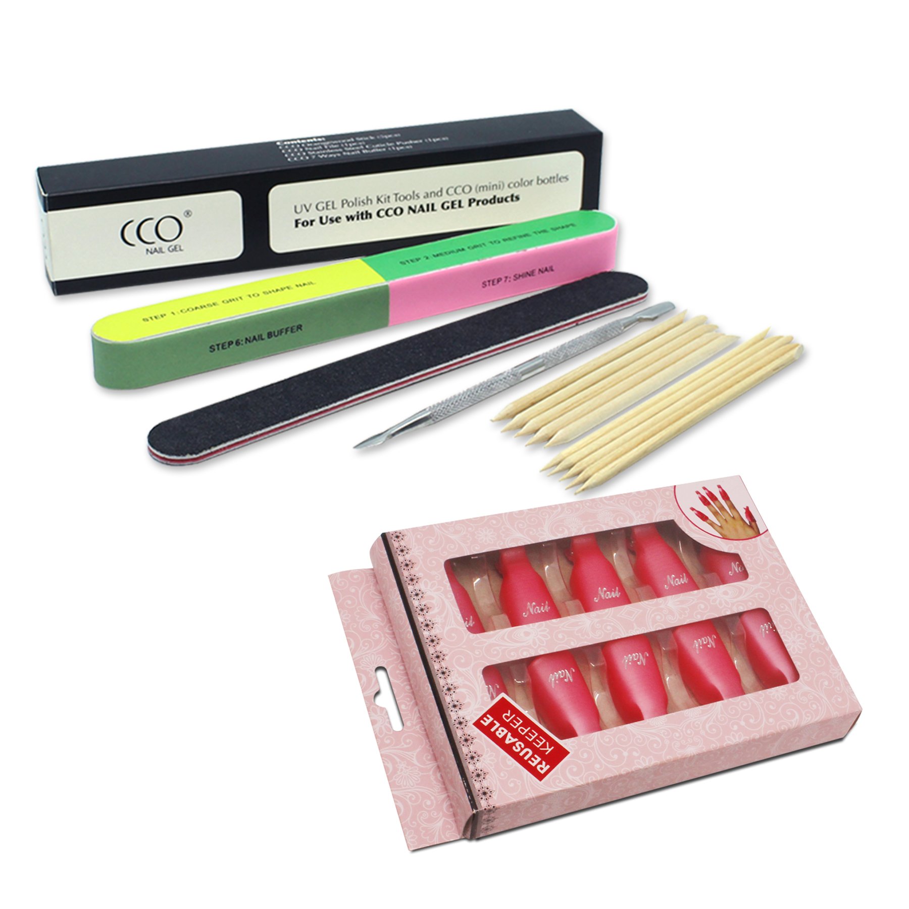 Professional CCO Nail Gel Starter Kit with UV LED Lamp, Base & Top Coat, Shellac Vogue Plus Polish & Remover - Complete Manicure Set for Salon & Home Use (Nude Colors)