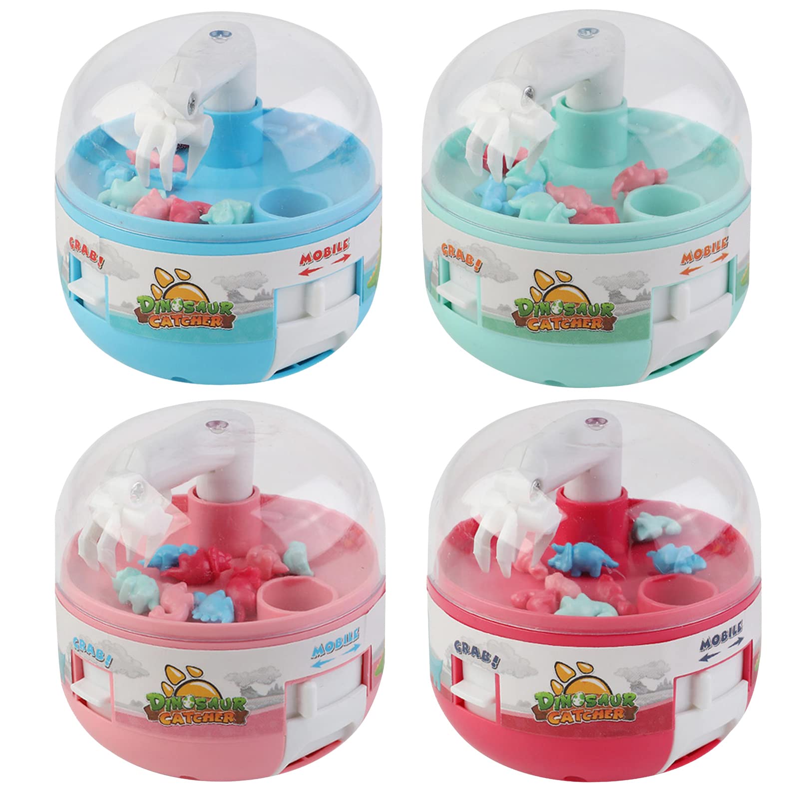 Mini Dinosaur Claw Machine Toy Set - 4PCS Small Claw Game with Dinosaur Prizes, Fun Arcade-Style Miniature Toy for Kids Ages 3+ (Boys & Girls) - Perfect for Birthday Gifts, Party Favors & Indoor Playtime
