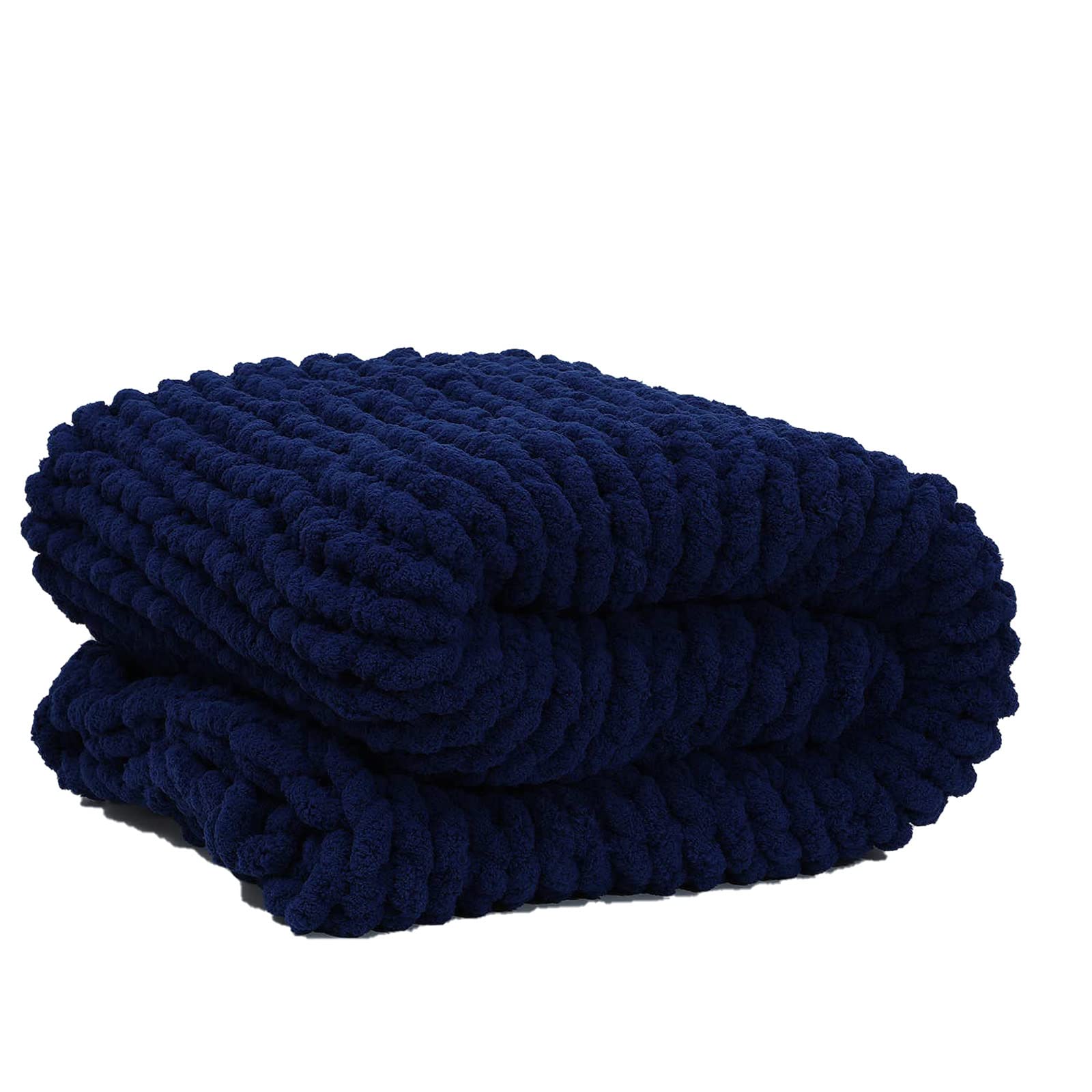 MKWEY Chunky Knit Blanket 60x70in - Soft Handmade Chenille Yarn Cable Knit Throw for Couch, Bed & Sofa - Warm Large Knitted Blanket in 150x180cm - Cozy Winter Home Decor Gift