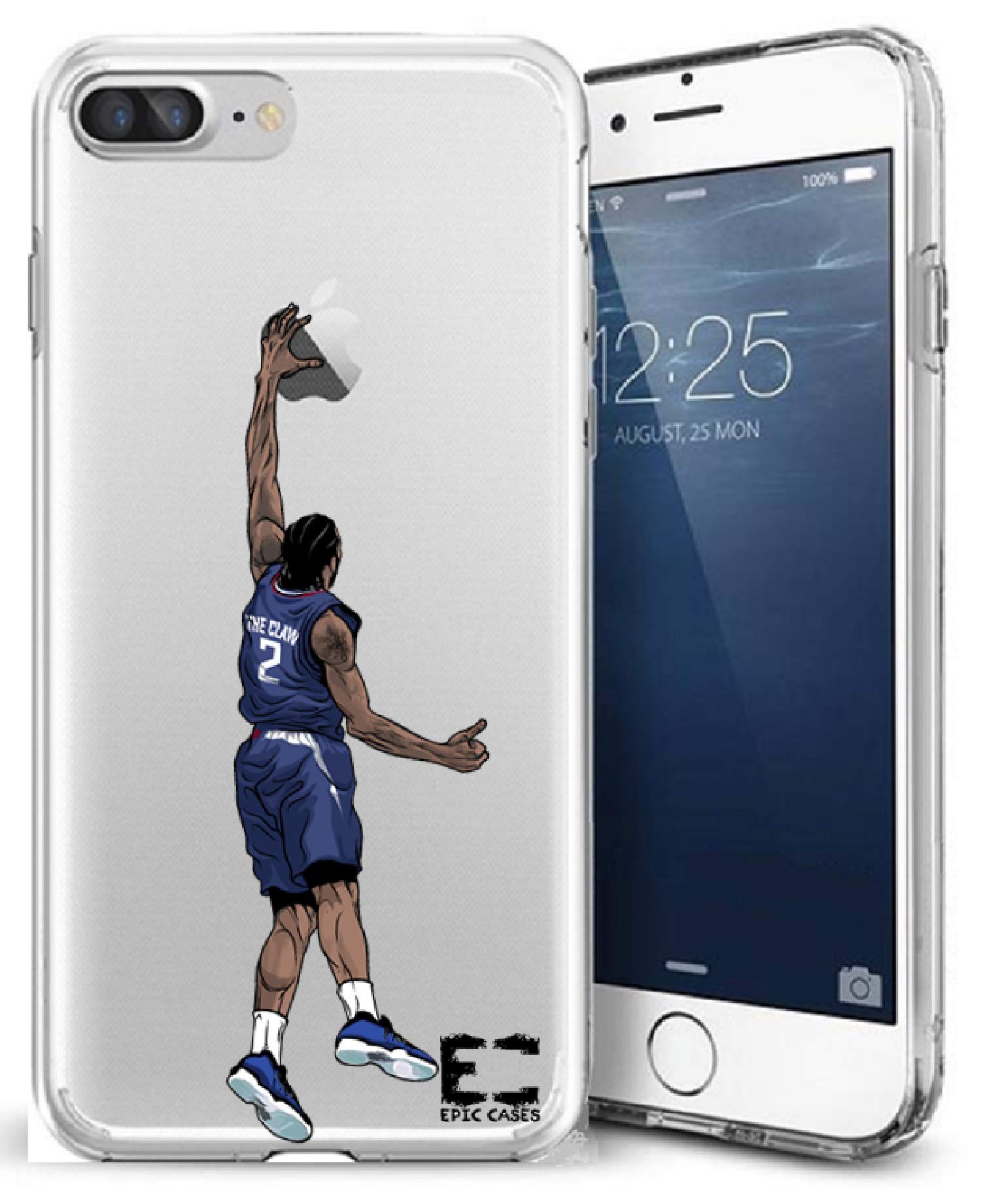Premium Ultra Slim Crystal Clear TPU Case for iPhone 6 Plus/7/8 Plus - Shockproof Basketball Series Soft Transparent Cover with Enhanced Grip (The Claw Design) - Perfect for Sports, Daily Use & Phone Protection