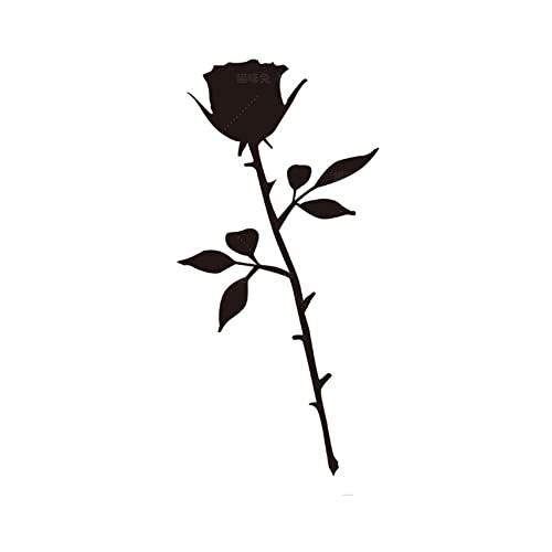Waterproof Realistic Dark Black Rose Flower Temporary Tattoo Stickers for Women - Perfect for Arms, Legs & Travel - Romantic Body Art for Parties, Weddings & Festivals