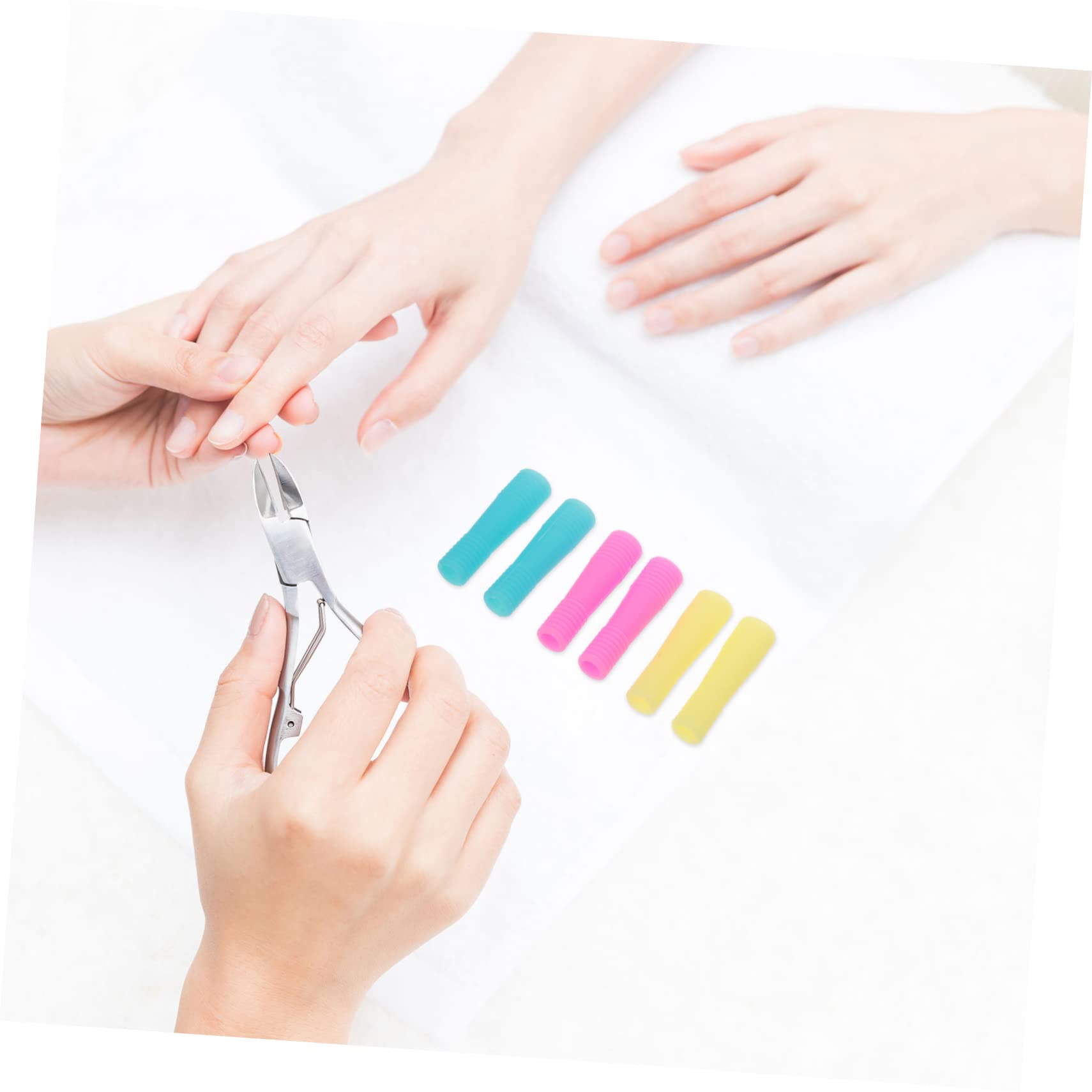 6-Piece Tweezer & Scissors Protector Set - Small Scissors Cover, Nail Art Scissors Sleeve, Point Protectors for Eyelash Tweezers & Sharp Tools - Perfect for Salon, Beauty, and Home Use