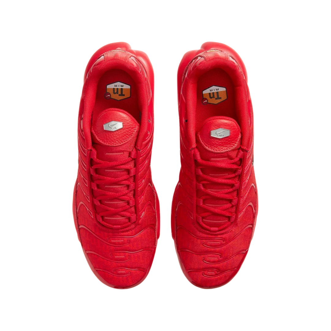 Nike Air Max Plus Running Shoes - Lava Red, University Red & Black Colorway | Comfortable Cushioned Sneakers for Men & Women | Perfect for Gym, Running & Casual Wear