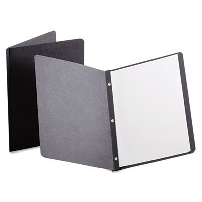 Black 3-Fastener Report Cover with Panel & Border - Letter Size (25/Box) | Professional Document Presentation for Office, School & Business Meetings