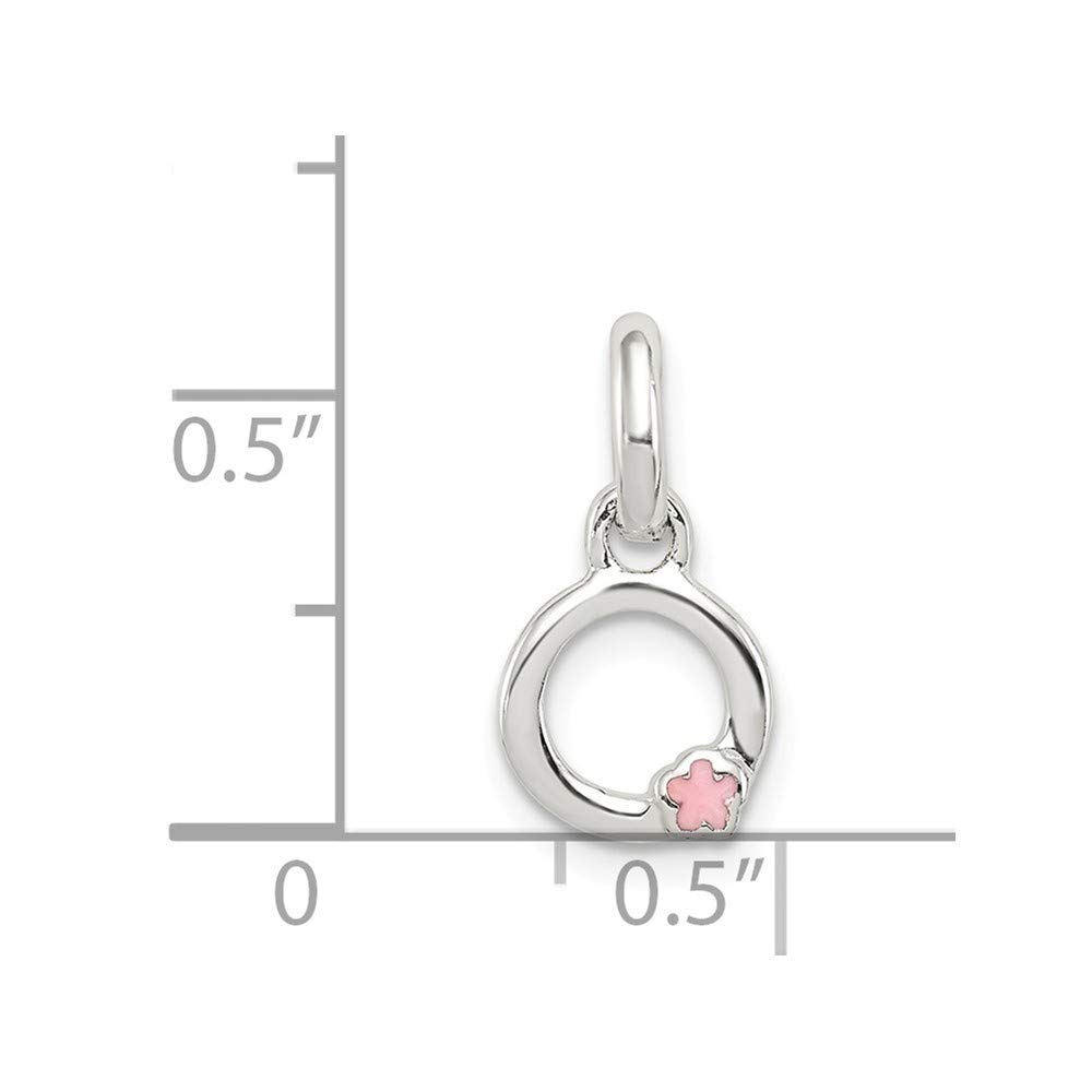 Roy Rose Jewelry Sterling Silver Letter 'O' Enamel Pendant Necklace - Perfect for Gifts, Birthdays & Personalized Jewelry