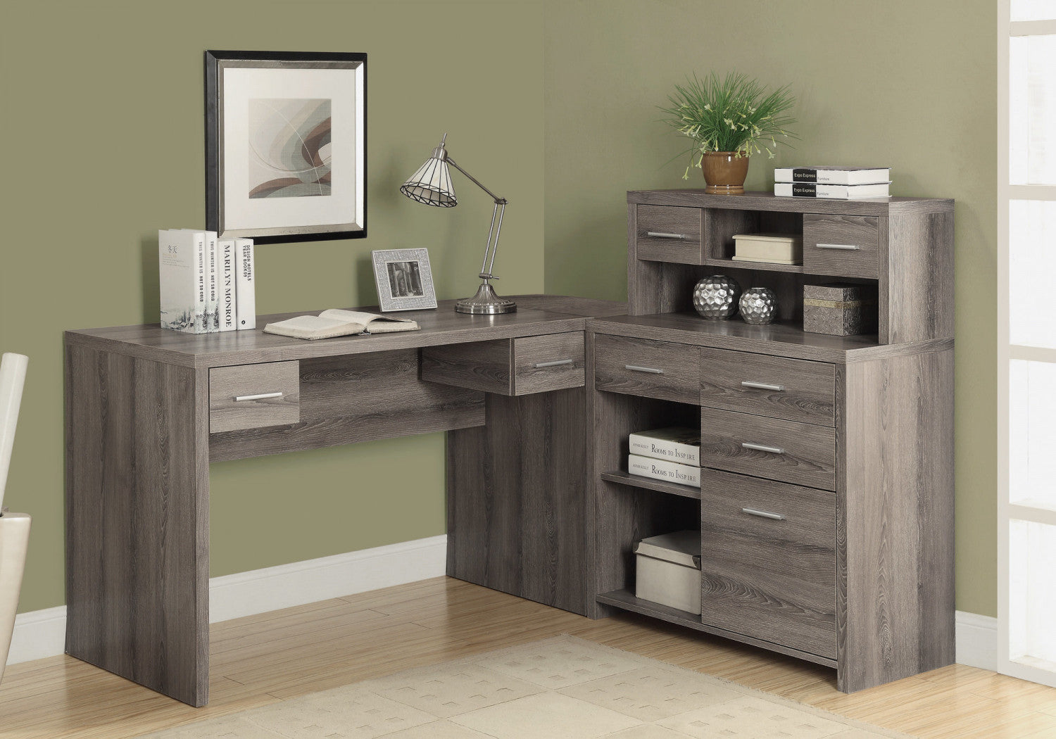 Varo Desk - Modern Dark Taupe Home Office Desk for Small Spaces | Perfect for Remote Work & Study | Durable & Stylish Workspace Solution
