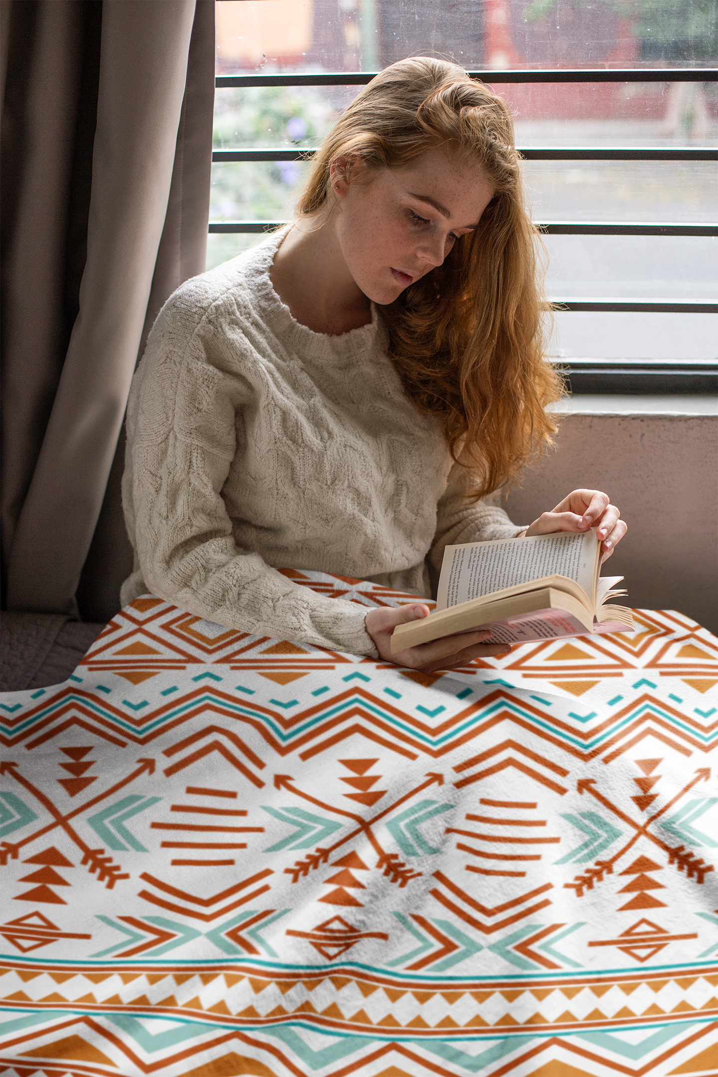 Aztec Southwest Velvet Plush Throw Blanket - Ultra Soft Velveteen Blanket for Couch, Bed & Sofa - Southwestern Style Decorative Throw - Perfect Gift for Home, Christmas & Cozy Nights