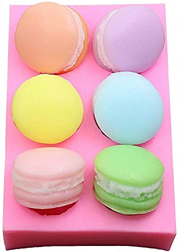 6-Cavity 3D Macaron Silicone Mold for Baking - DIY Fondant, Chocolate, Candy, Soap, Bath Bomb & Cupcake Decorations - Perfect for Desserts, Party Treats & Cake Toppers