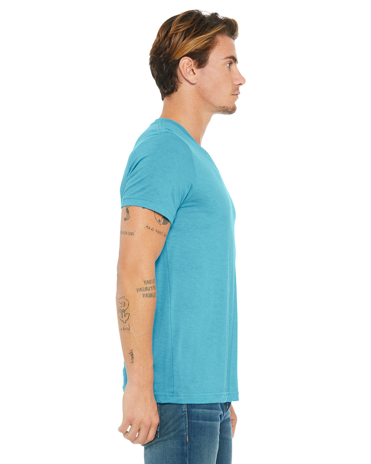 Bella + Canvas 3415C Unisex Triblend V-Neck T-Shirt - Soft Comfortable Tee for Men & Women - Perfect for Casual Wear, Gym, and Everyday Outfits