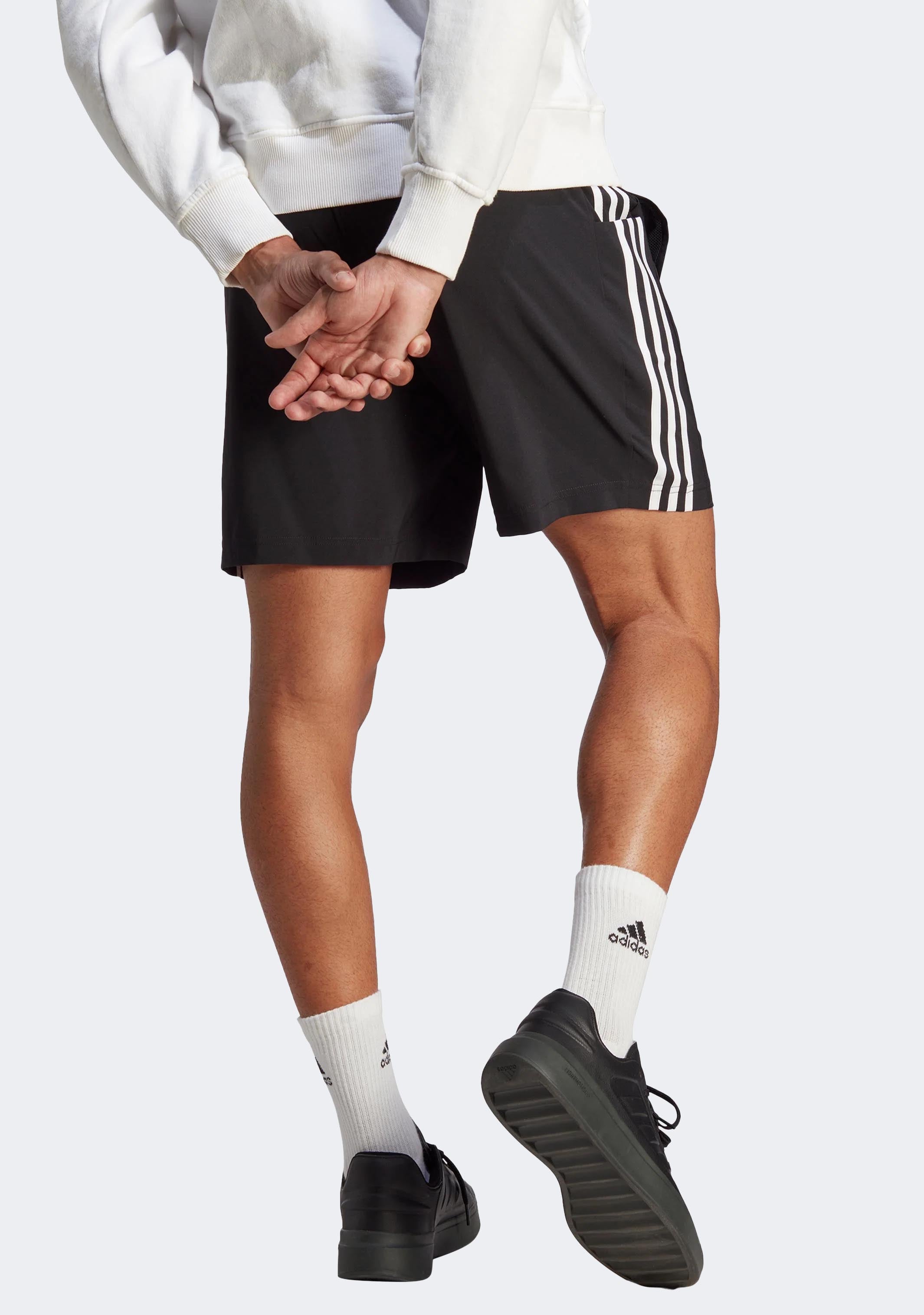 Adidas Men's AEROREADY Essentials Chelsea 3 Stripes Athletic Shorts - Black - Comfortable Workout & Running Shorts for Gym, Jogging & Casual Wear