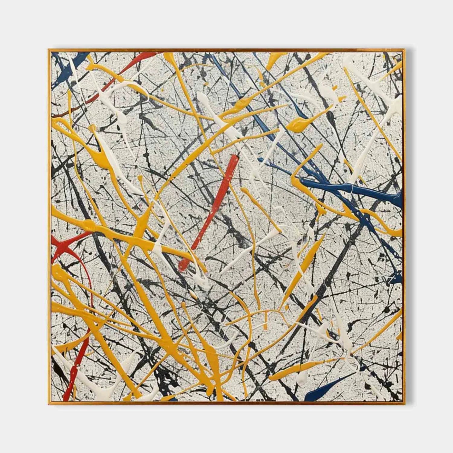 Pollock Art #JP008 - Abstract Drip Painting Wall Decor for Modern Home & Office | Perfect for Living Room, Bedroom & Office Spaces
