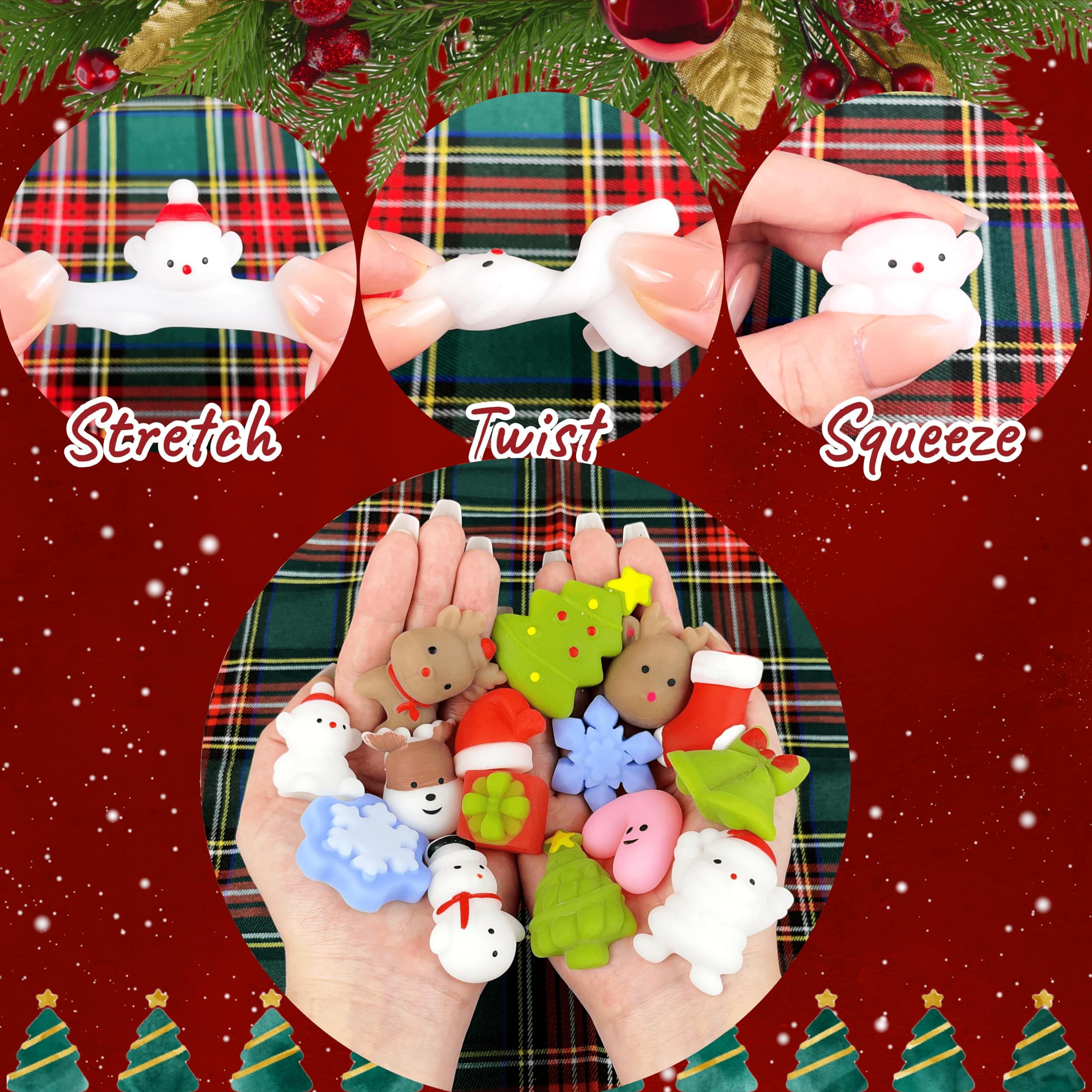 30 PCS Kawaii Mochi Squishy Toys - Soft Stress Relief Sensory Toys for Kids, Christmas Stocking Stuffers & Party Favors - Perfect for Birthday Gifts, Classroom Rewards and Anxiety Relief Playtime