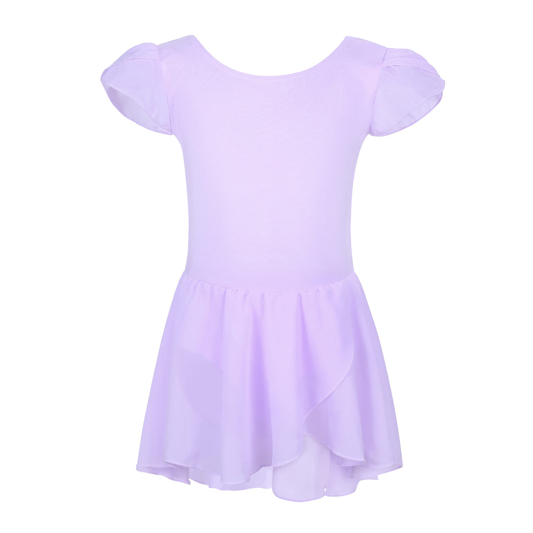 Zando Girls Ballet Leotard with Tulle Skirt - Short Sleeve Gymnastics Leotard for Toddlers - Dance Outfit for Ballet, Gymnastics & Recital Performance