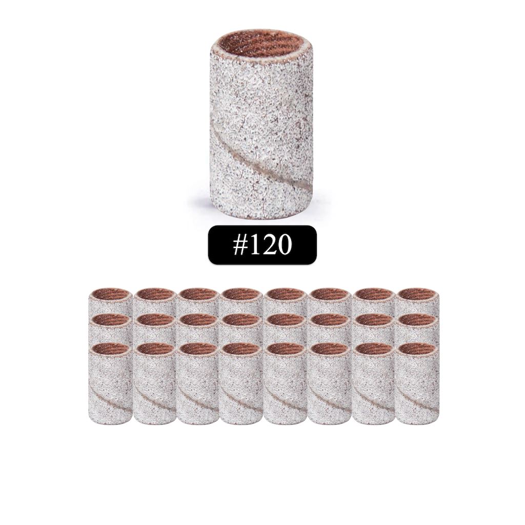 180 Grit Sanding Bands for Woodworking, Metal Polishing & DIY Projects - Fine Abrasive Sanding Sleeves for Drill Bits & Rotary Tools