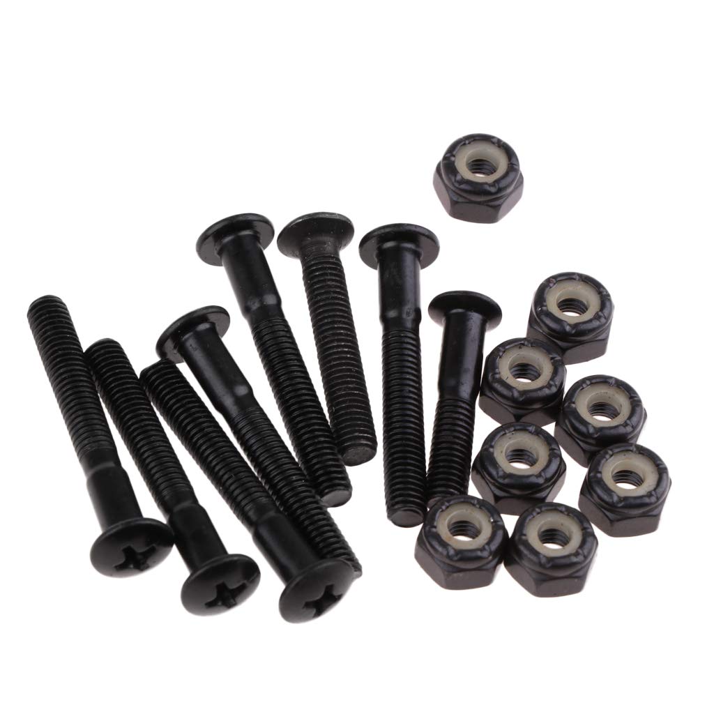 SM SunniMix 8-Piece Longboard Skateboard Hardware Kit - Stainless Steel Replacement Screws, Bolts & Nuts Set - Perfect for Skateboard Maintenance & DIY Repairs