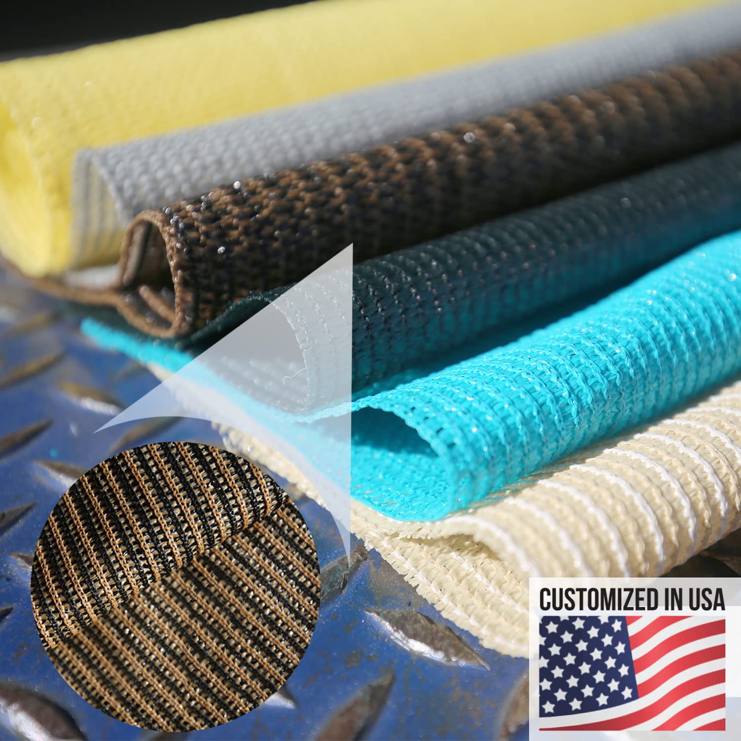 E&K Sunrise 6' x 202' Sun Shade Fabric Roll - UV Resistant Outdoor Shade Cloth for Pergola, Backyard, Garden, Patio, Deck & Greenhouse - Durable Brown Shade Cover for Sun Protection & Privacy